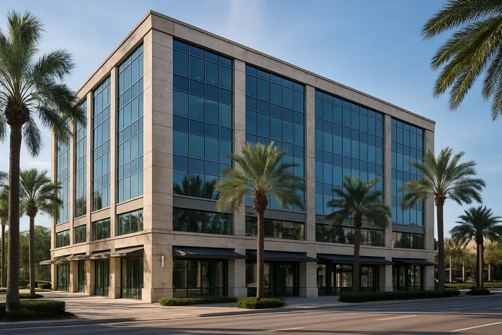 Westshore Tampa glass curtain wall mid-rise commercial office building